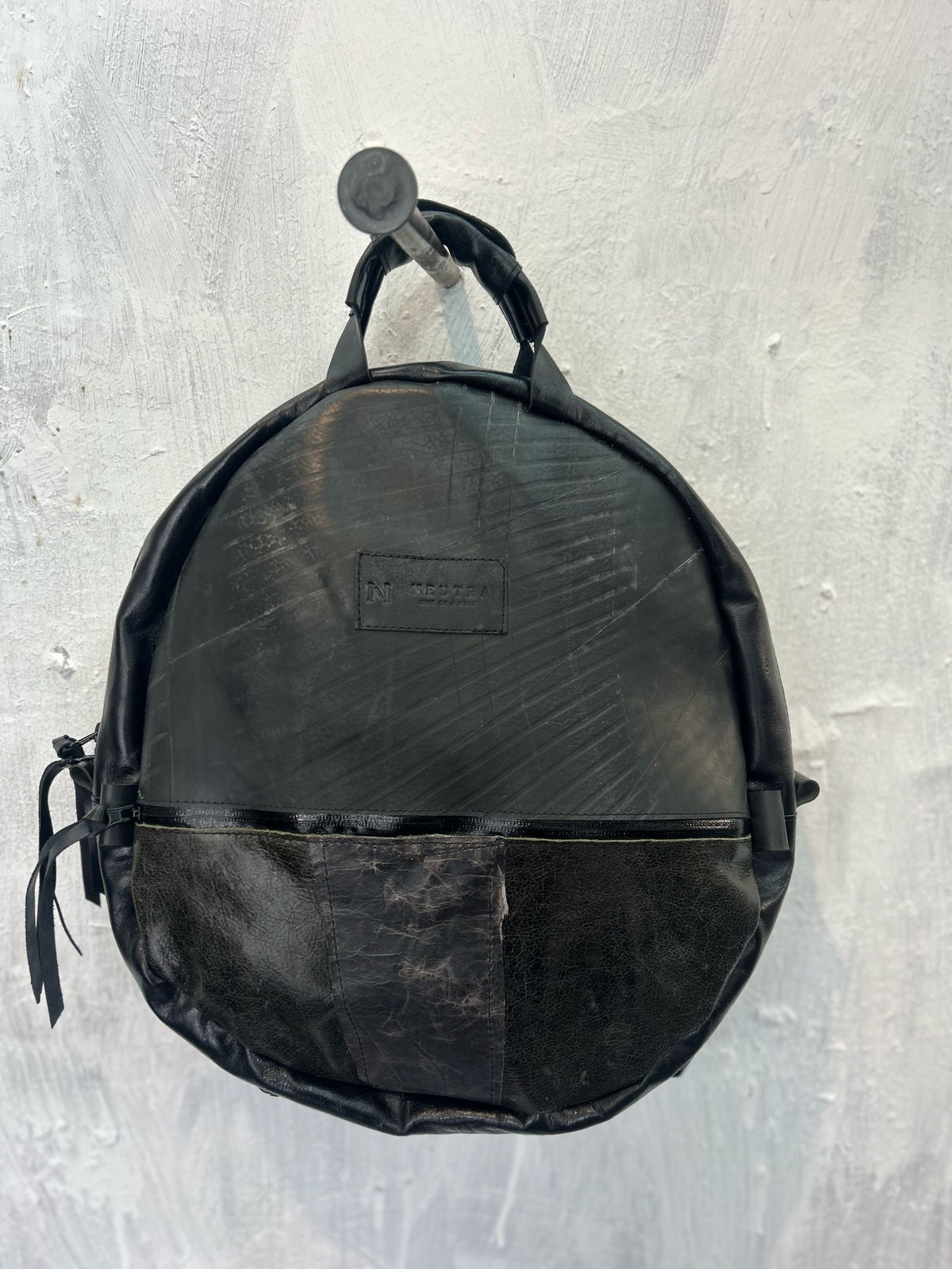 Blue moon  Backpack with  Eames leftover chair patchs  2
