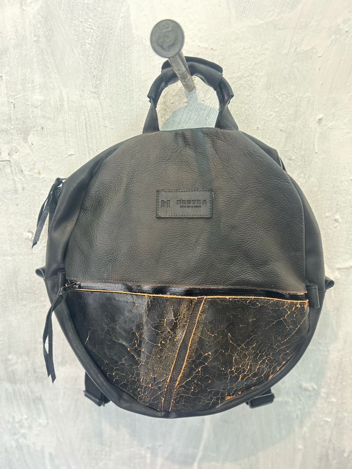Blue moon  Backpack with an Eames leftover chair patch
